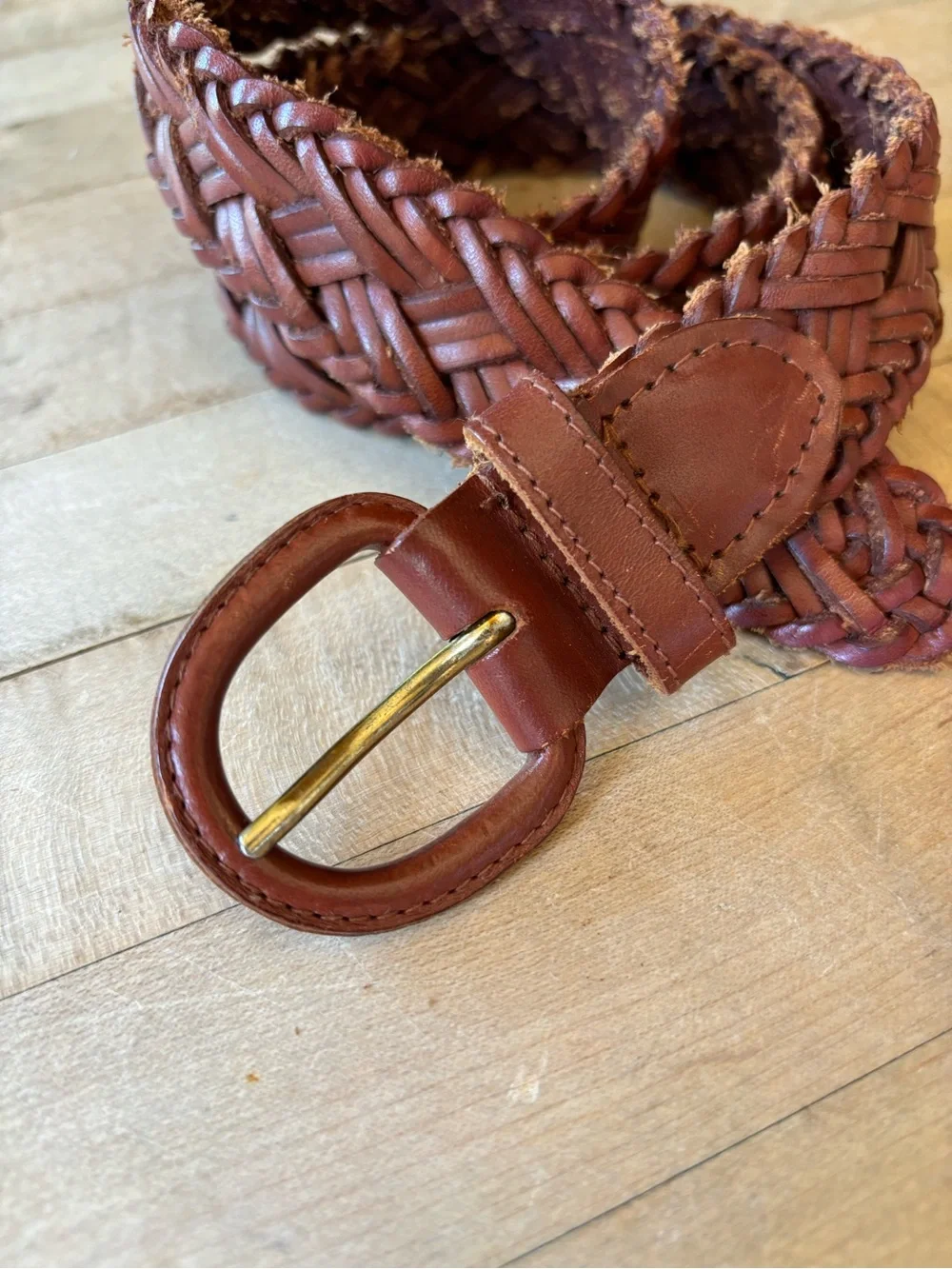Vintage Braided Leather Belt